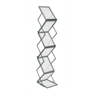 Stojak na Ulotki A4, Aluminium + Plexi