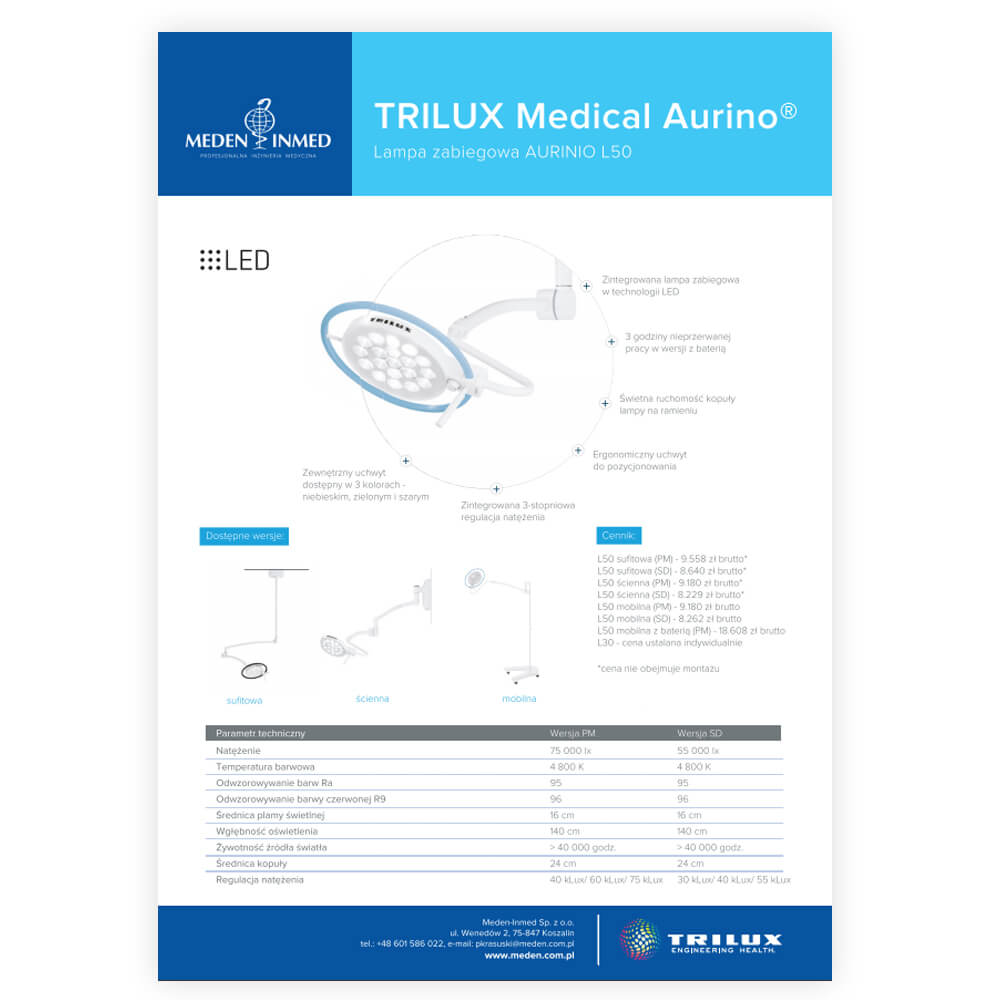 Ulotka Trilux Medical Aurino – A4 2018