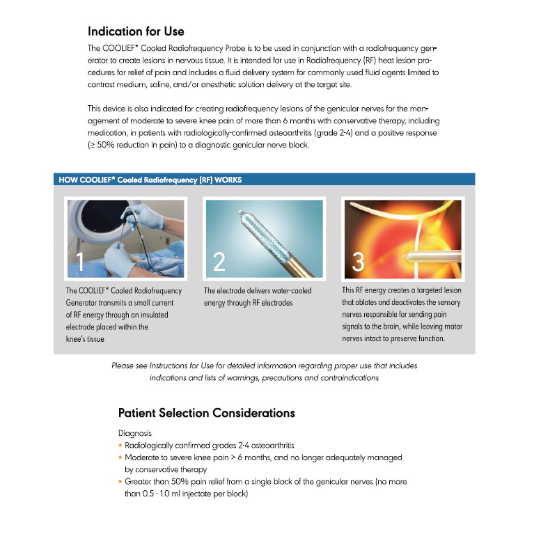 Ulotka Coolief Ultrasound and Fluoroscopic - Guided Knee Techniques Overview Avanos EN - 2xA4 2021 - obrazek 2