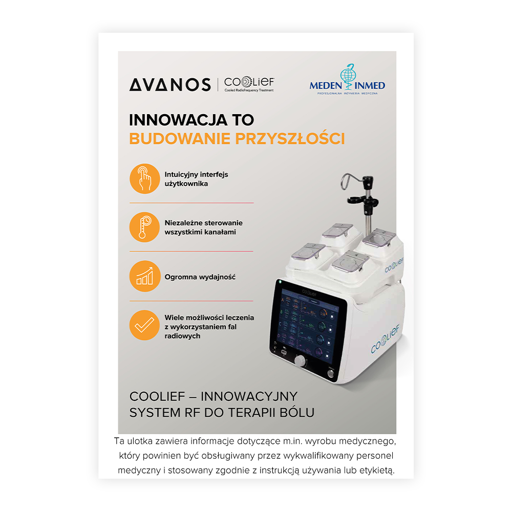 Ulotka COOLIEF Innowacyjny System RF do Terapii Bólu Avanos - A4 2024