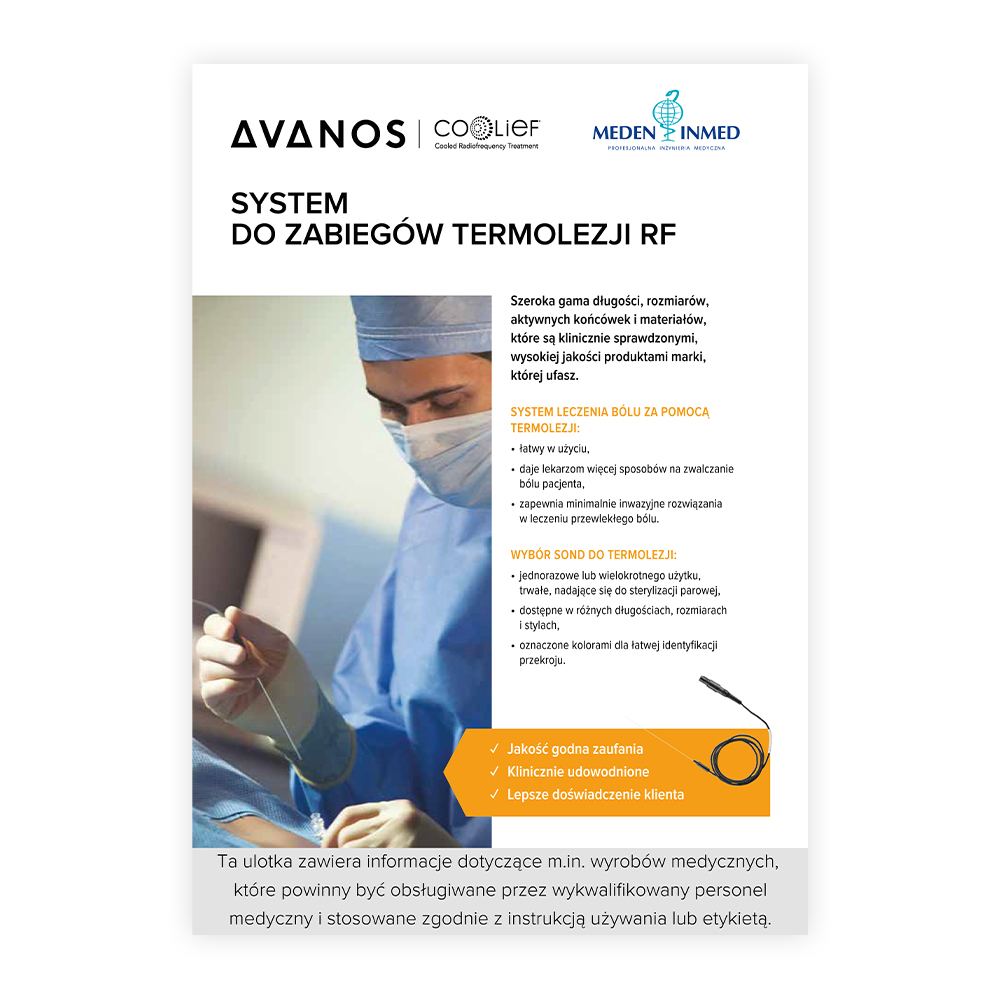 Ulotka Avanos System do zabiegów termolezji RF - A4 2024